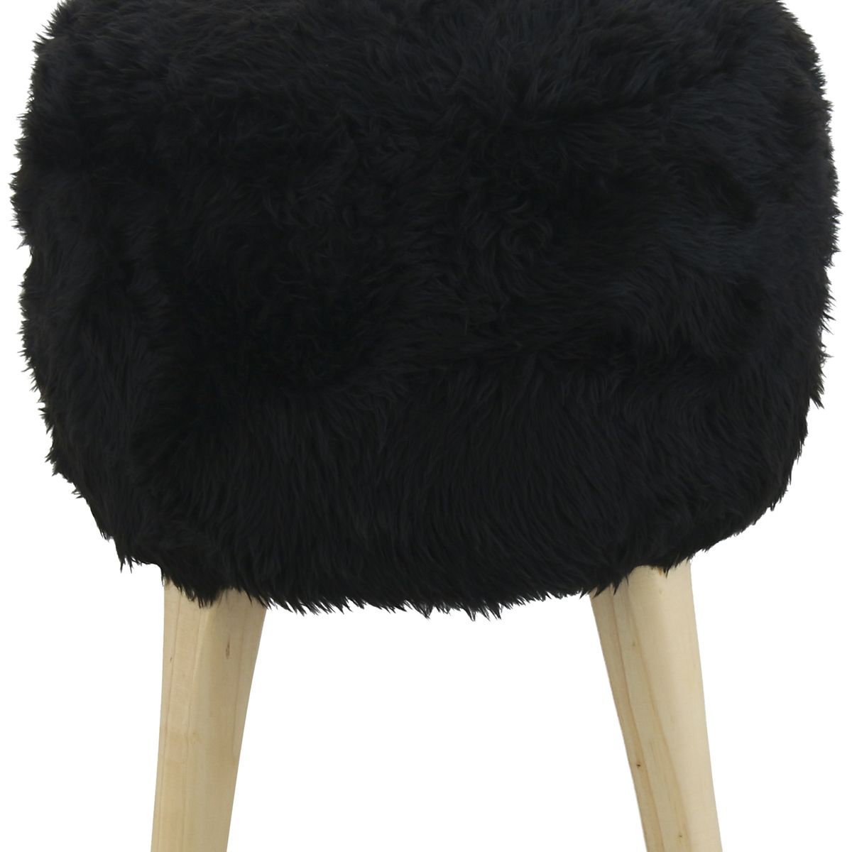 GENERICO - Pouf Bird Negro Piel Sintética 35x35x45 cm Máxima Design