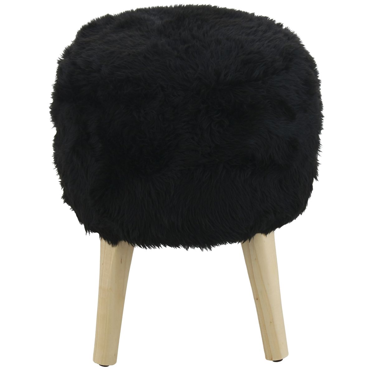 GENERICO - Pouf Bird Negro Piel Sintética 35x35x45 cm Máxima Design