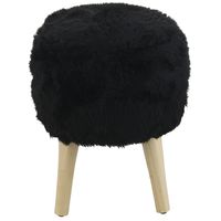 Pouf Bird Negro Piel Sintética 35x35x45 cm Máxima Design