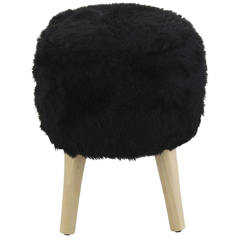 GENERICO - Pouf Bird Negro Piel Sintética 35x35x45 cm Máxima Design