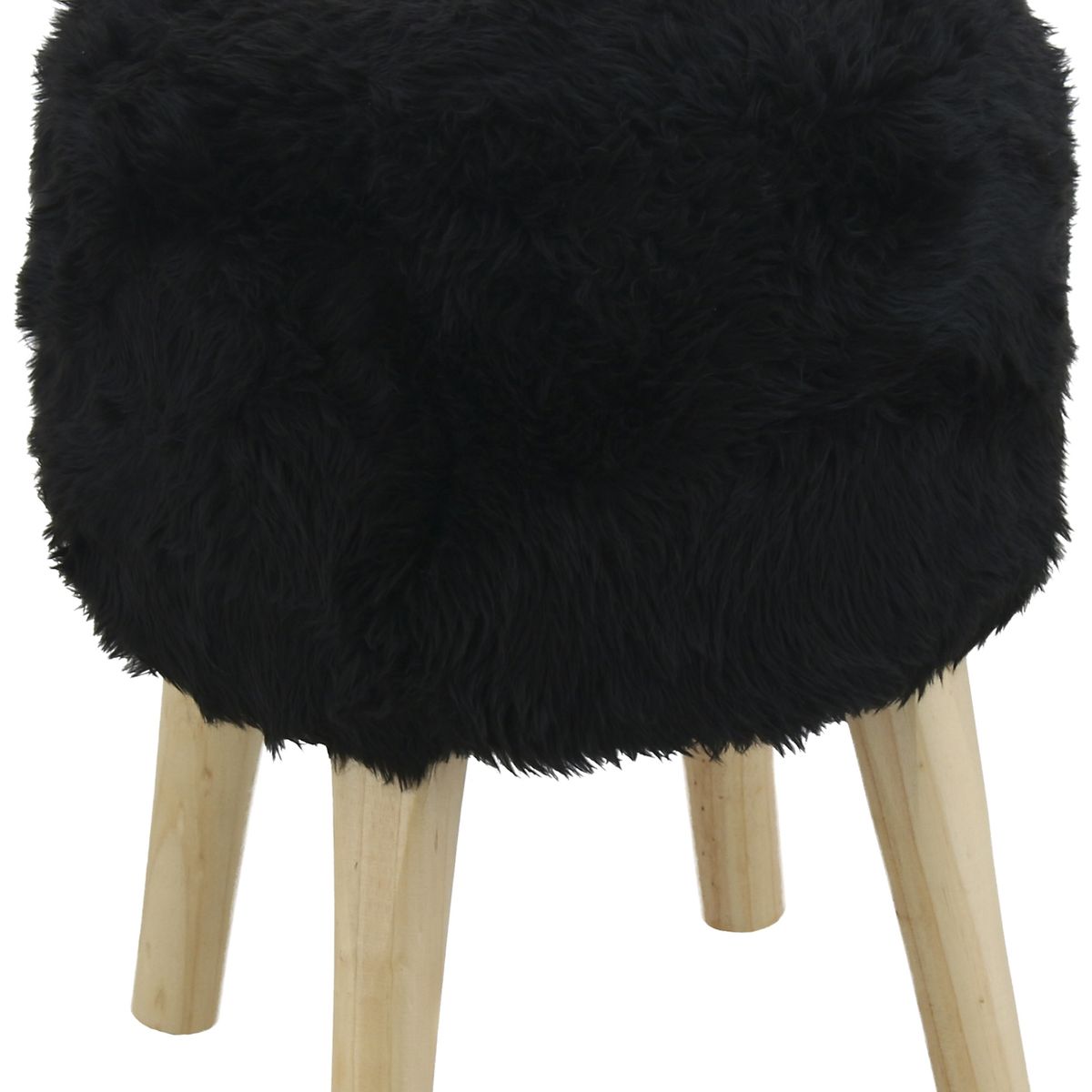 GENERICO - Pouf Bird Negro Piel Sintética 35x35x45 cm Máxima Design