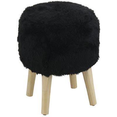 Imagen 2 del producto Pouf Bird Negro Piel Sintética 35x35x45 cm Máxima Design