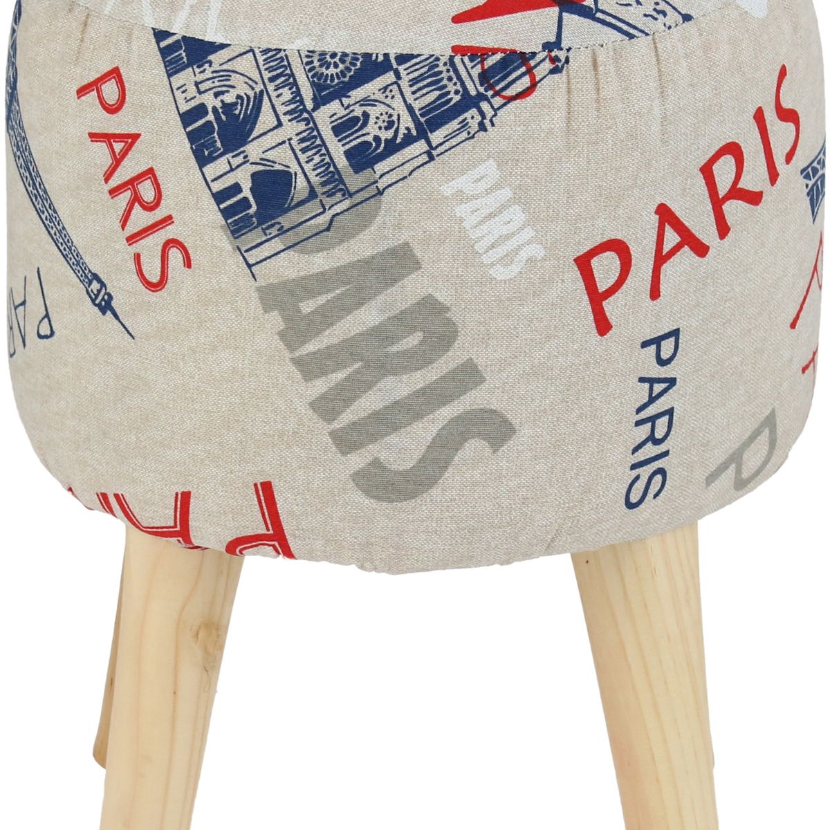 GENERICO - Pouf Bird Paris Estampado 35x35x45 cm Máxima Design