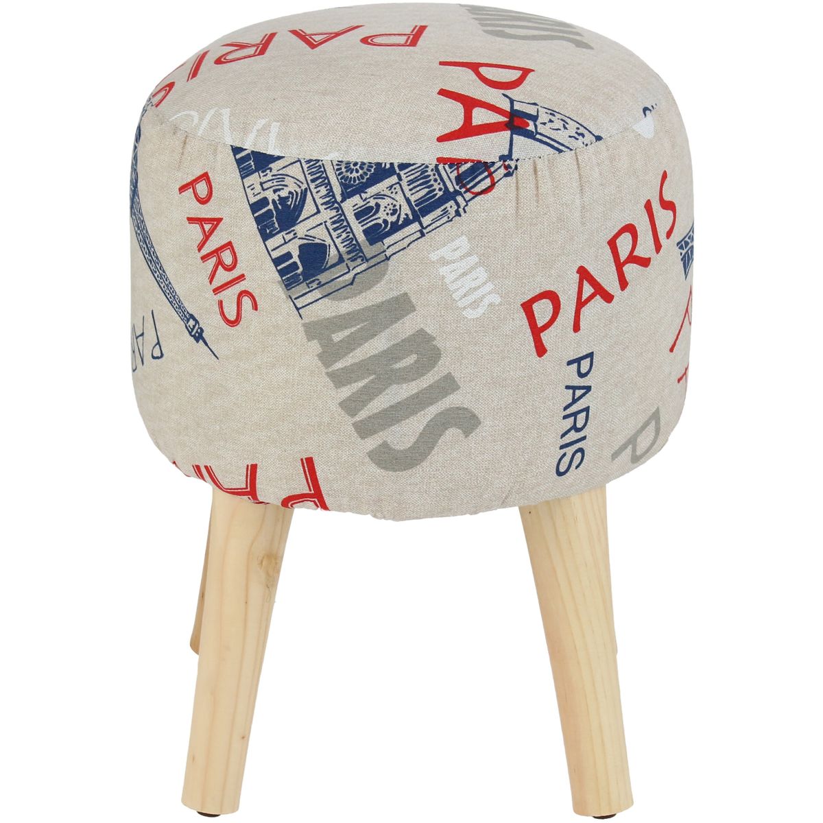 GENERICO - Pouf Bird Paris Estampado 35x35x45 cm Máxima Design