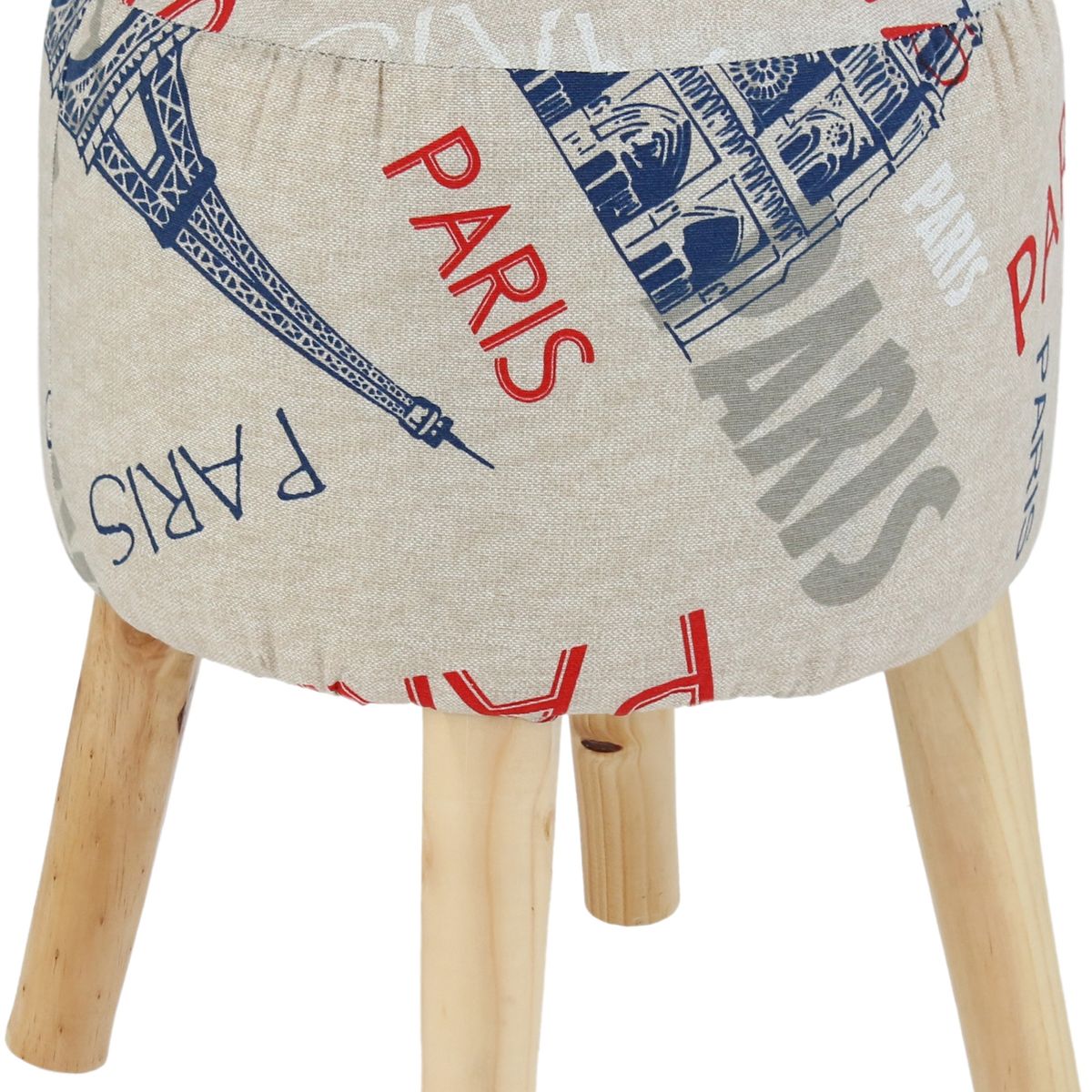 GENERICO - Pouf Bird Paris Estampado 35x35x45 cm Máxima Design