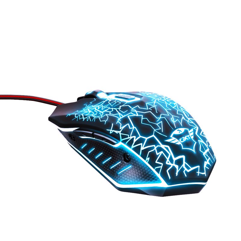 TRUST - Mouse Gamer Ambidiestro Trust Gxt 105 Izza Full Retroiluminado - Negro
