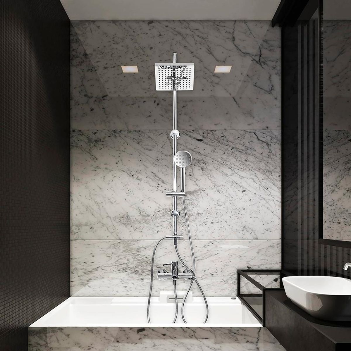 STRETTO - Plato Ducha Cuadrado de 20 cm