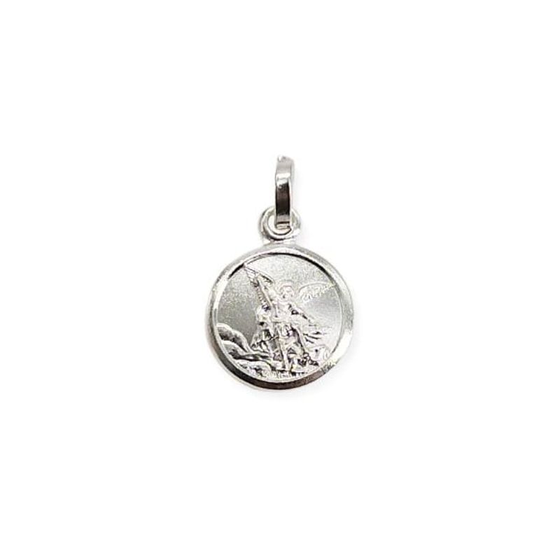ANDREA COGGIOLA JOYAS - Colgante Medalla Arcángel Miguel Plata Fina 925