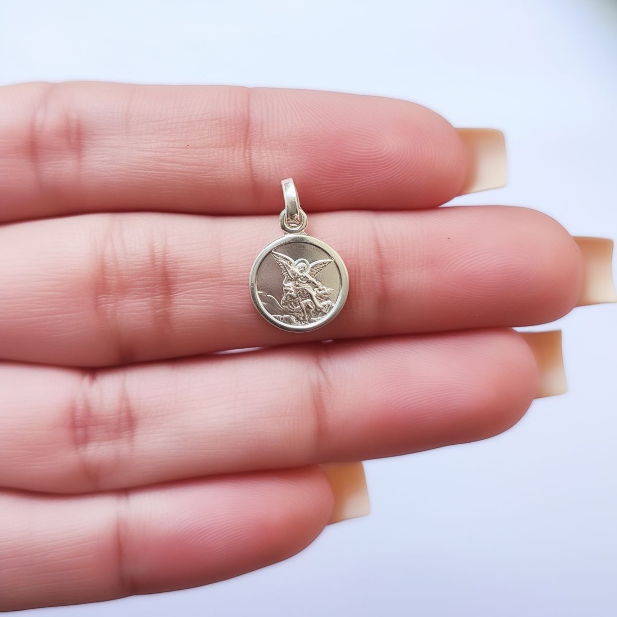 COGGIOLA - Colgante Medalla Arcángel Miguel Plata Fina 925