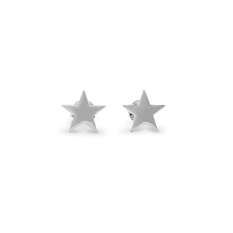 ANDREA COGGIOLA JOYAS - Aros Estrella Plana 8mm Plata Fina 925