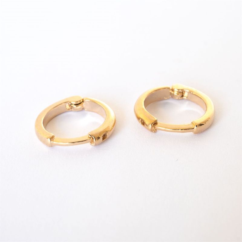 GENERICO - Aros Mujer Argollas Graciela 9 mm Bañado en Oro Philippa Joyas