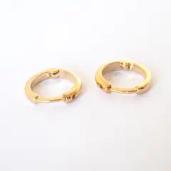 GENERICO - Aros Mujer Argollas Graciela 9 mm Bañado en Oro Philippa Joyas
