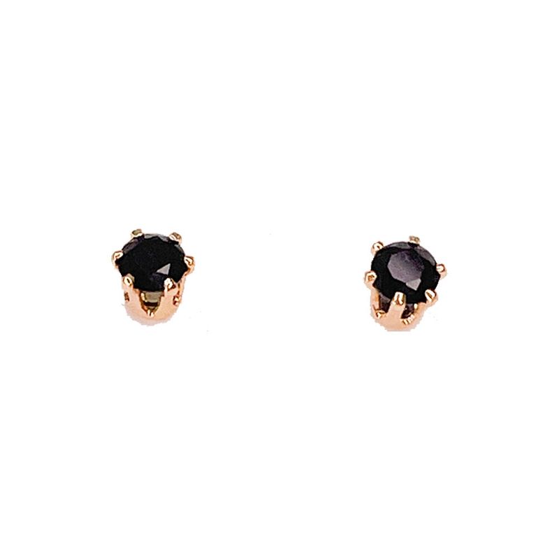 GENERICO - Aros Mujer Aros circón negro 2,5 mm Bañado en Oro Philippa Joyas