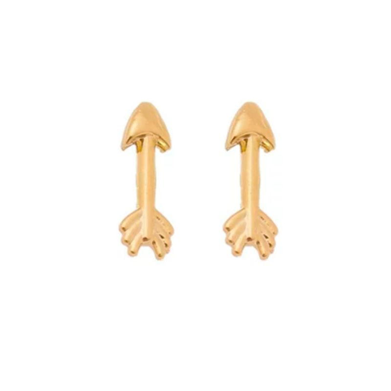GENERICO - Aros Mujer Flecha Bañado en Oro Philippa Joyas