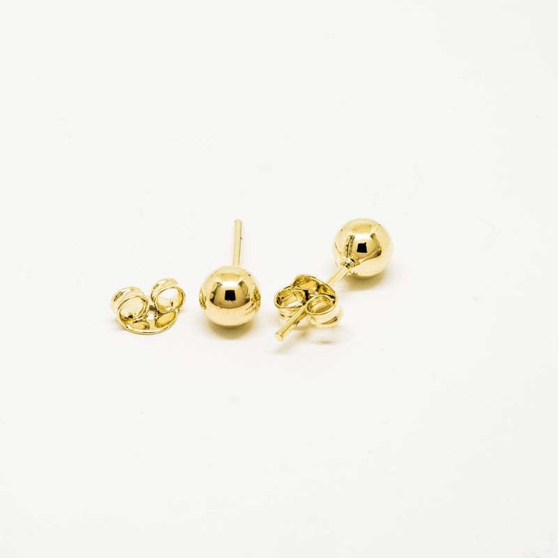 GENERICO - Aros Mujer Bolita 3 mm Bañado en Oro Philippa Joyas