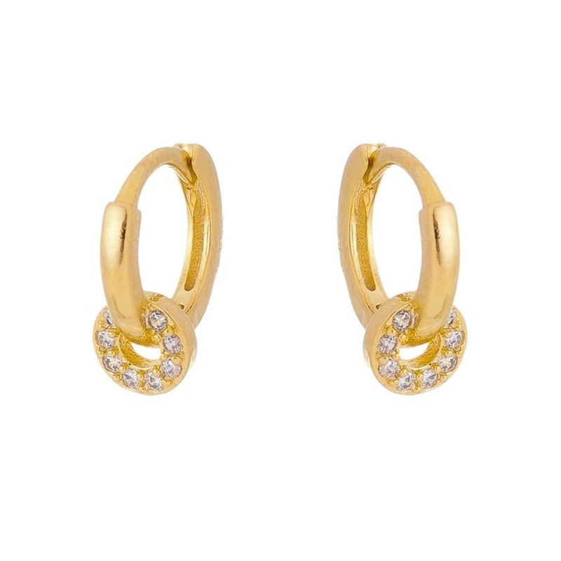 GENERICO - Aros Mujer Argollas Unión Bañado en Oro Philippa Joyas