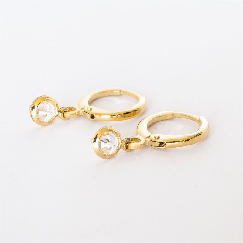 GENERICO - Aros Mujer Argollas Sarah 4 mm Bañado en Oro Philippa Joyas