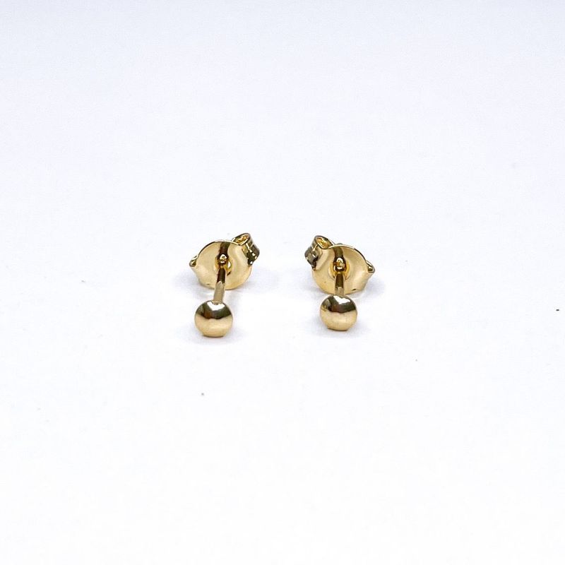 GENERICO - Aros Mujer mini bolita plana Bañado en Oro Philippa Joyas