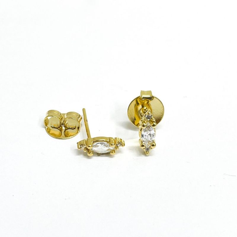 GENERICO - Aros Mujer circon lágrima Bañado en Oro Philippa Joyas