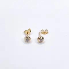 GENERICO - Aros Mujer Aros Dani circon M Bañado en Oro Philippa Joyas