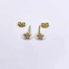 GENERICO - Aros Mujer mini estrella circon Bañado en Oro Philippa Joyas