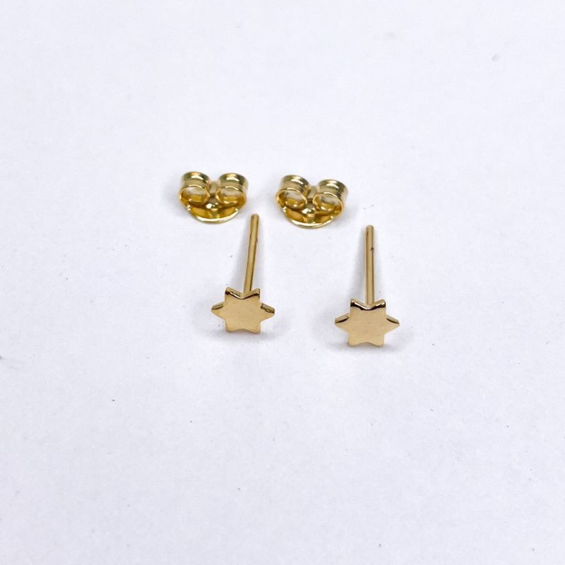 GENERICO - Aros Mujer mini estrella lisa Bañado en Oro Philippa Joyas