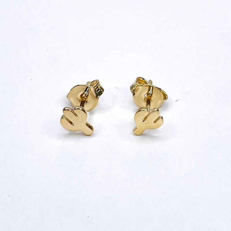 GENERICO - Aros Mujer Cactus liso Bañado en Oro Philippa Joyas