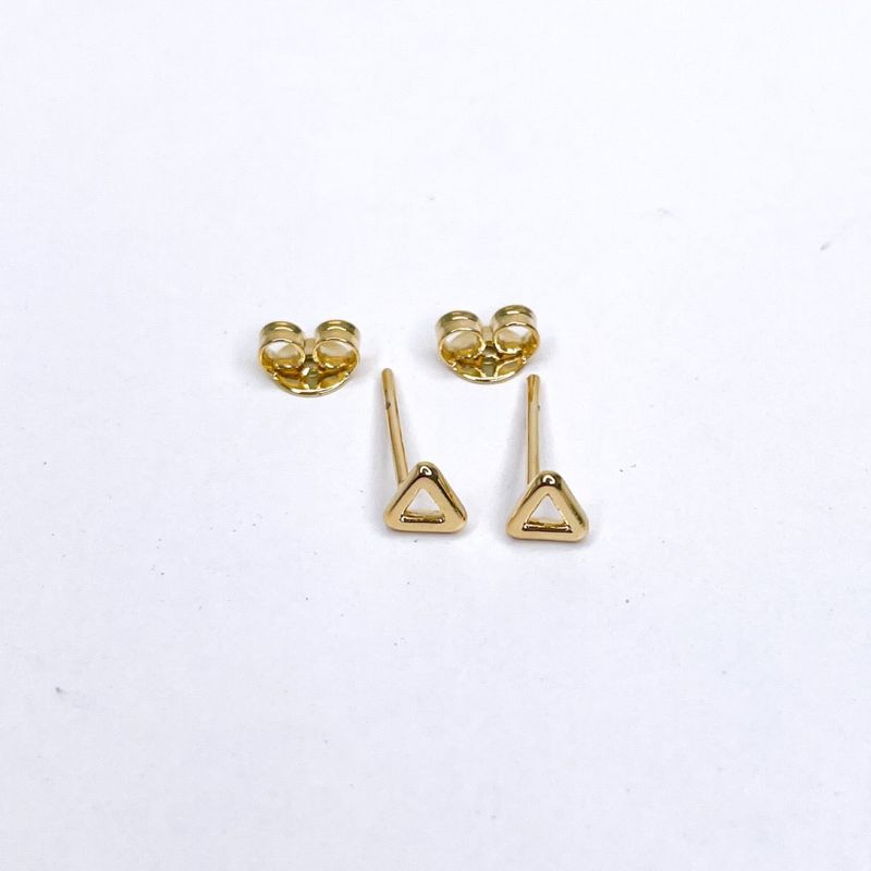GENERICO - Aros Mujer triangulo calado Bañado en Oro Philippa Joyas