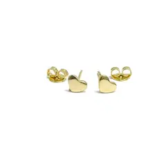 GENERICO - Aros Mujer mini corazón Bañado en Oro Philippa Joyas