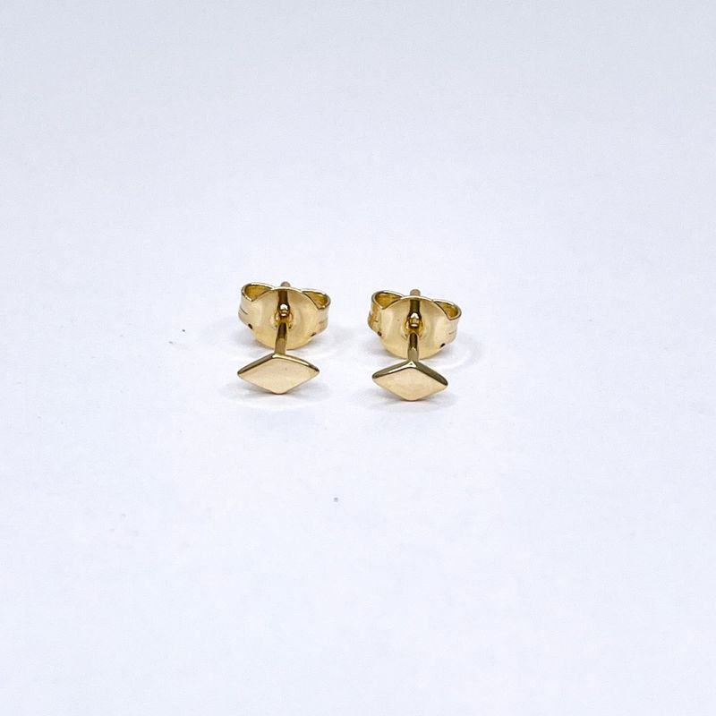 GENERICO - Aros Mujer mini rombo Bañado en Oro Philippa Joyas