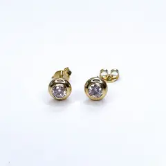 GENERICO - Aros Mujer Dani circon L Bañado en Oro Philippa Joyas