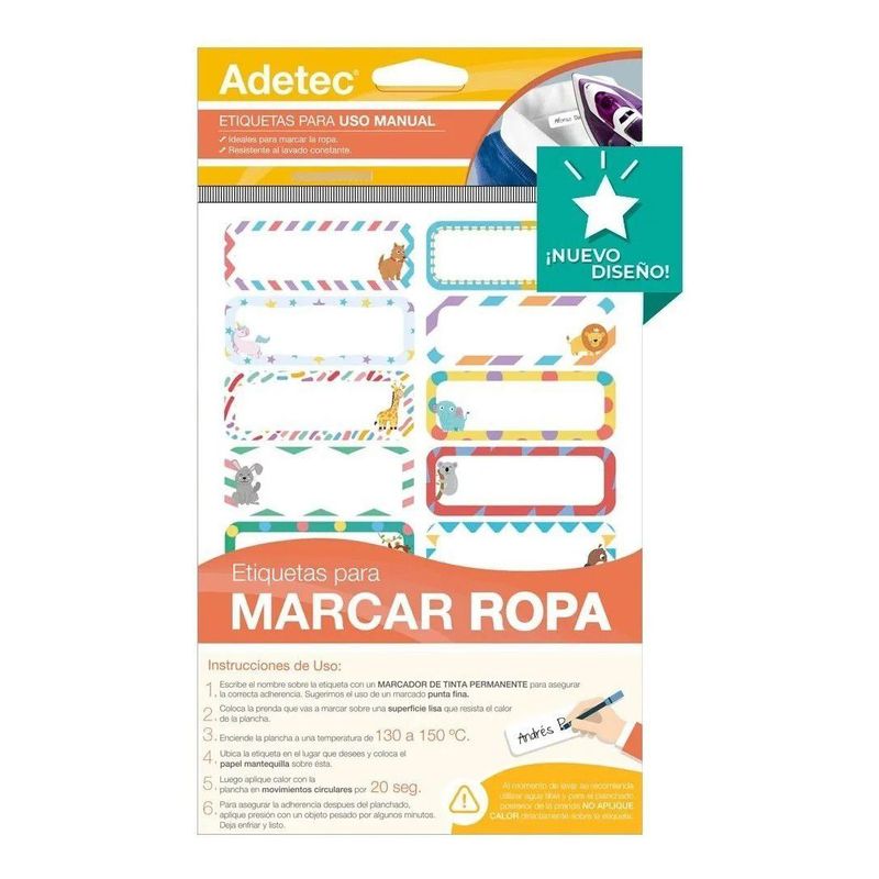 ADETEC - Etiqueta Marca Ropa Adetec 63 x 25 mm - 2510