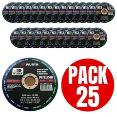 WURTH - Disco W-max Acero Inoxidable 115mm Pack 25 Unidades