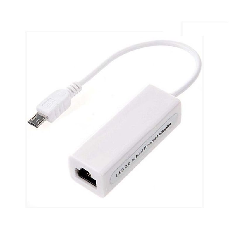 GENERICO - Adaptador Ethernet RJ45 a Micro USB Puerto Adapter
