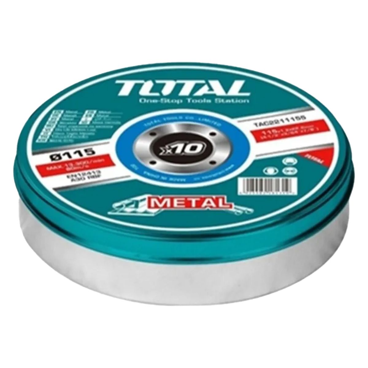 TOTAL TOOLS - Disco De Corte P/ Metal Acero Inoxidable 115mm 10 Unidades