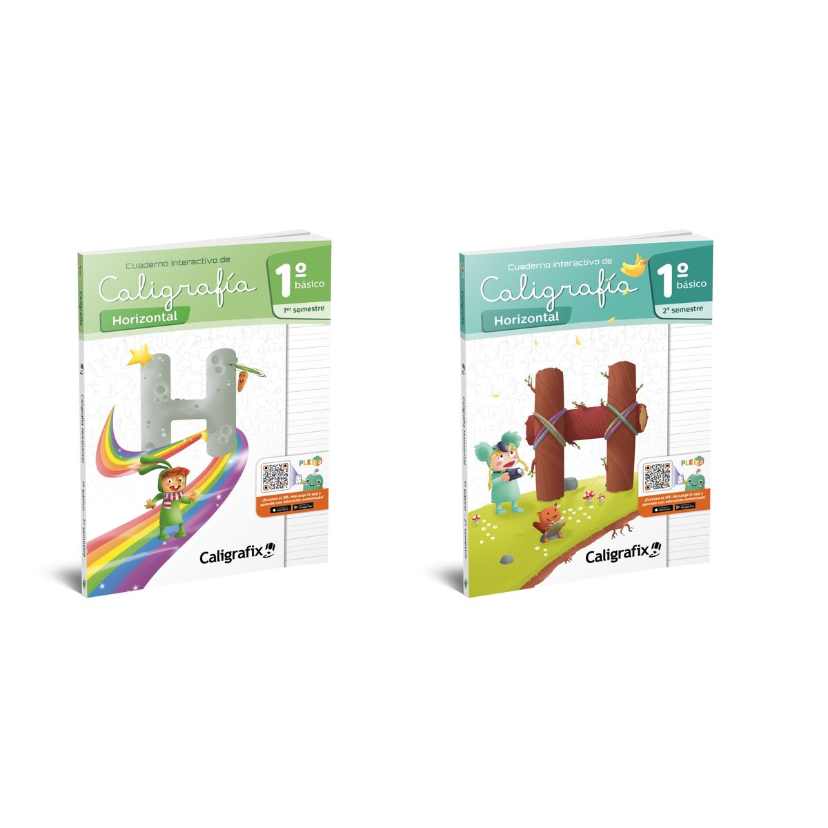 CALIGRAFIX - Pack Caligrafix 1 Basico Horizontal 1 y 2 Semestre, Edicion Actualizada