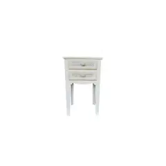 INTERACTIVE STORE - Velador 2 cajones tallados beige