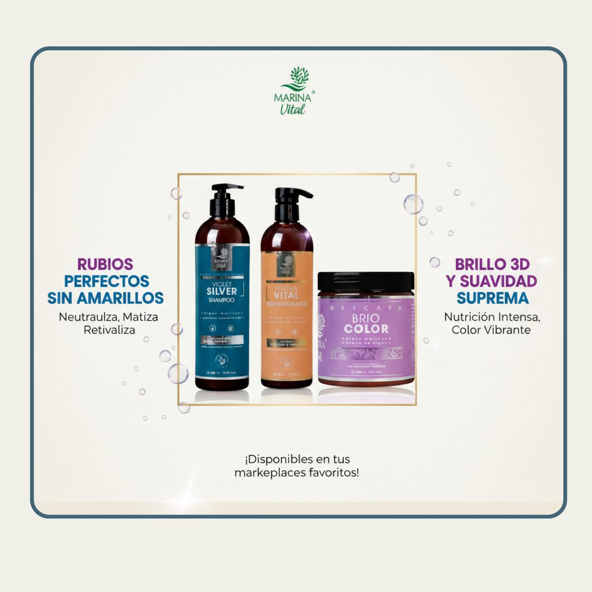 MARINA VITAL - Shampoo Silver Mascara Briocolor y Acondicionador