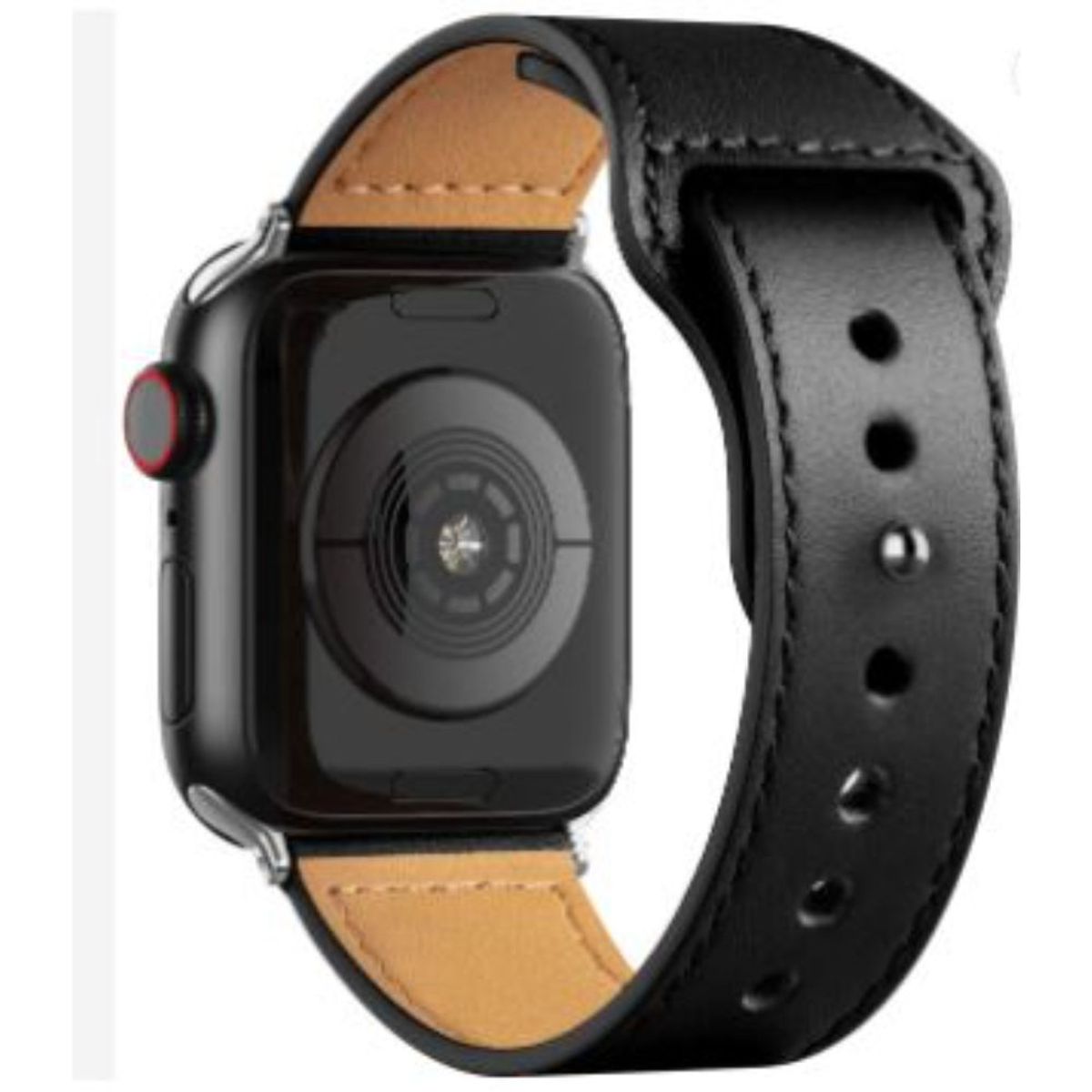 SPACEZAT - Correa Compatible c/ Apple Watch Cuero 42/44mm Negro