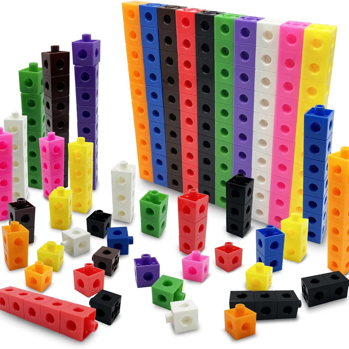 PANGUI TOYS - 100 Cubos de Encaje Unifix - Matemáticas - Método Singapur