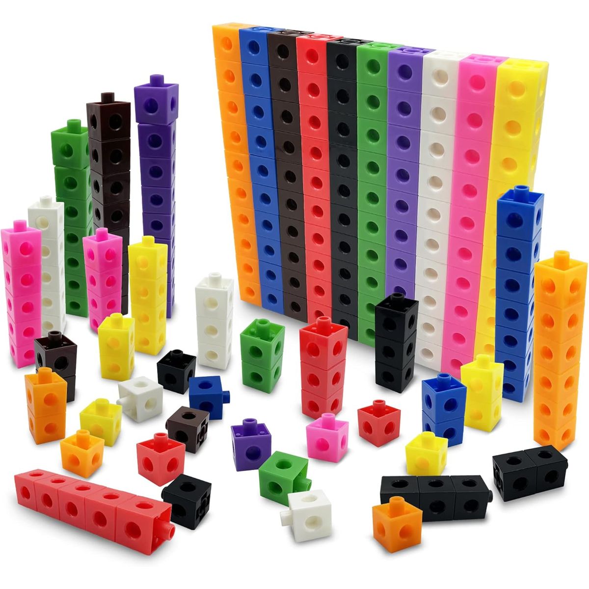 PANGUI TOYS - 100 Cubos de Encaje Unifix - Matemáticas - Método Singapur