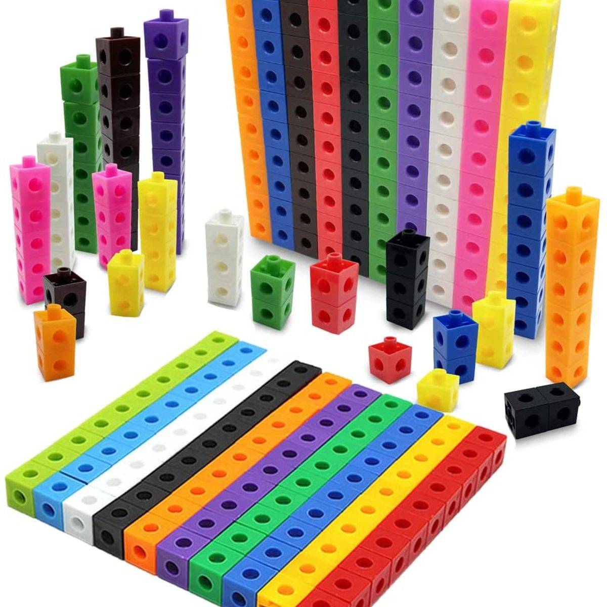 PANGUI TOYS - 100 Cubos de Encaje Unifix - Matemáticas - Método Singapur