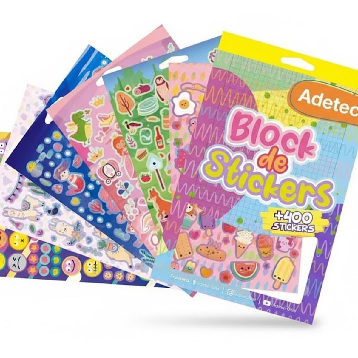 ADETEC - Block De Stickers Niña + De 400 Stickers Adetec