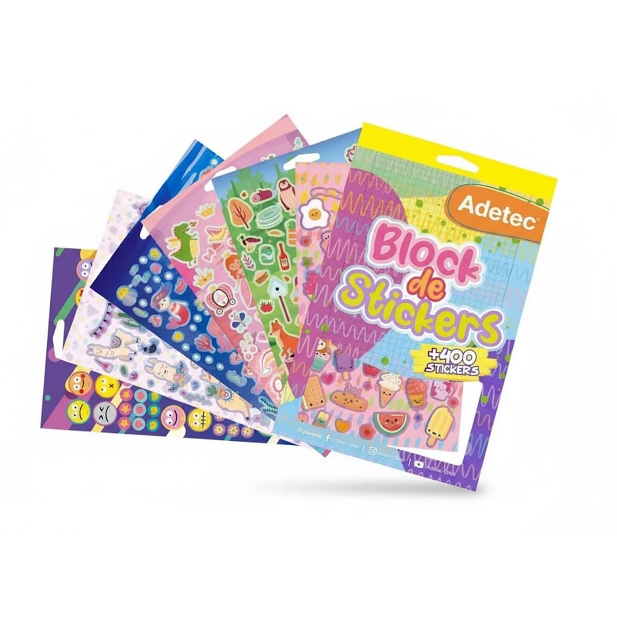 ADETEC - Block De Stickers Niña + De 400 Stickers Adetec