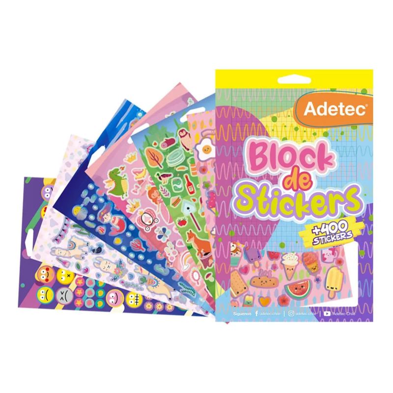 ADETEC - Block De Stickers Niña + De 400 Stickers Adetec