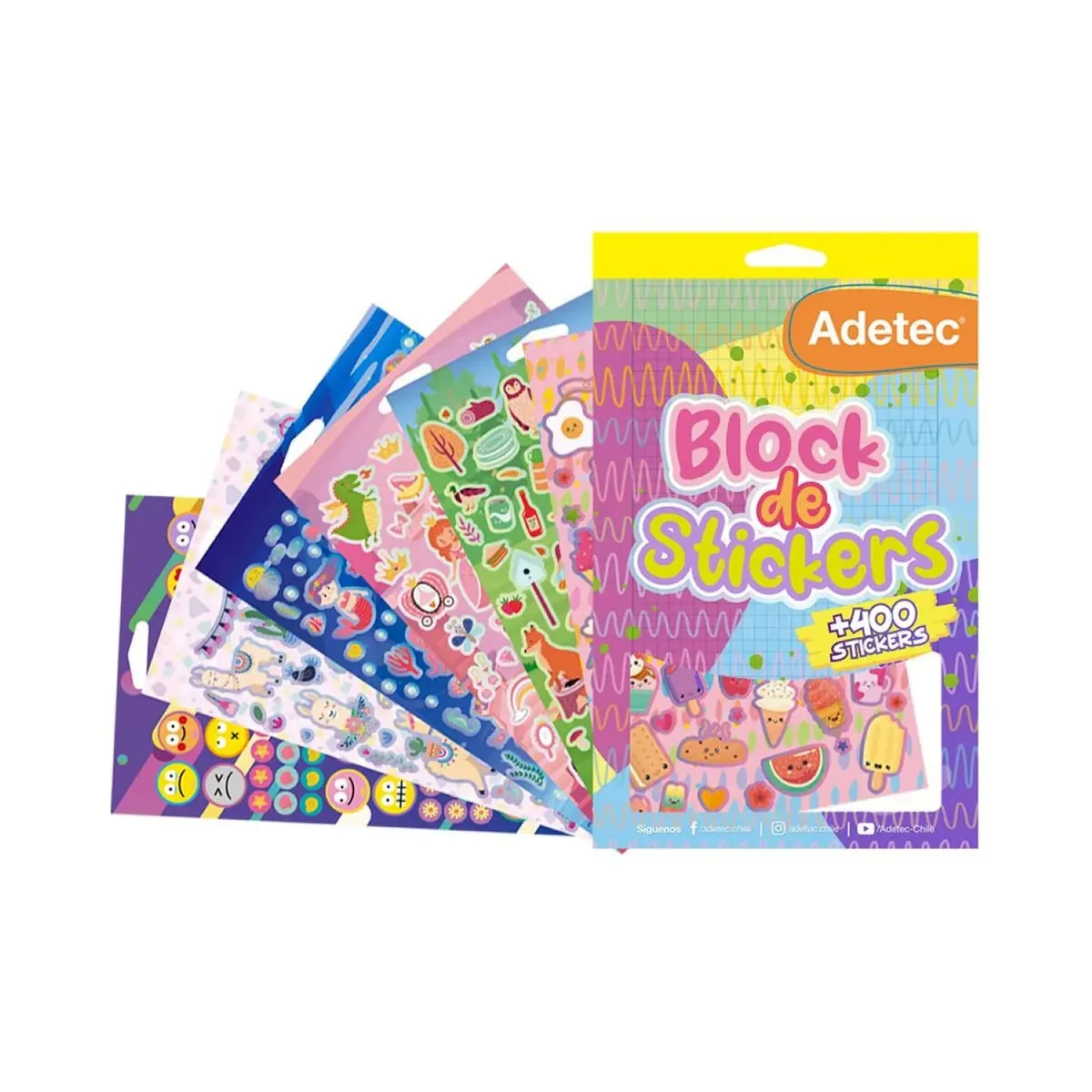 ADETEC - Block De Stickers Niña + De 400 Stickers Adetec