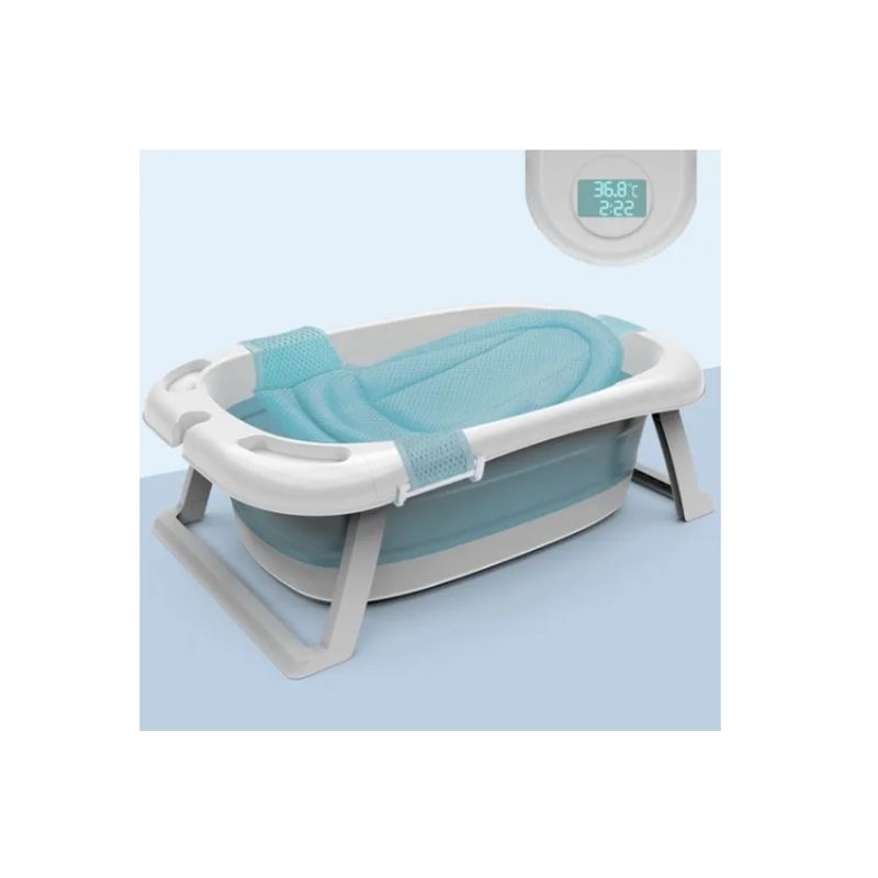 ESHOPANGIE - Tina Bañera Plegable Para Bebé Antideslizante Celeste