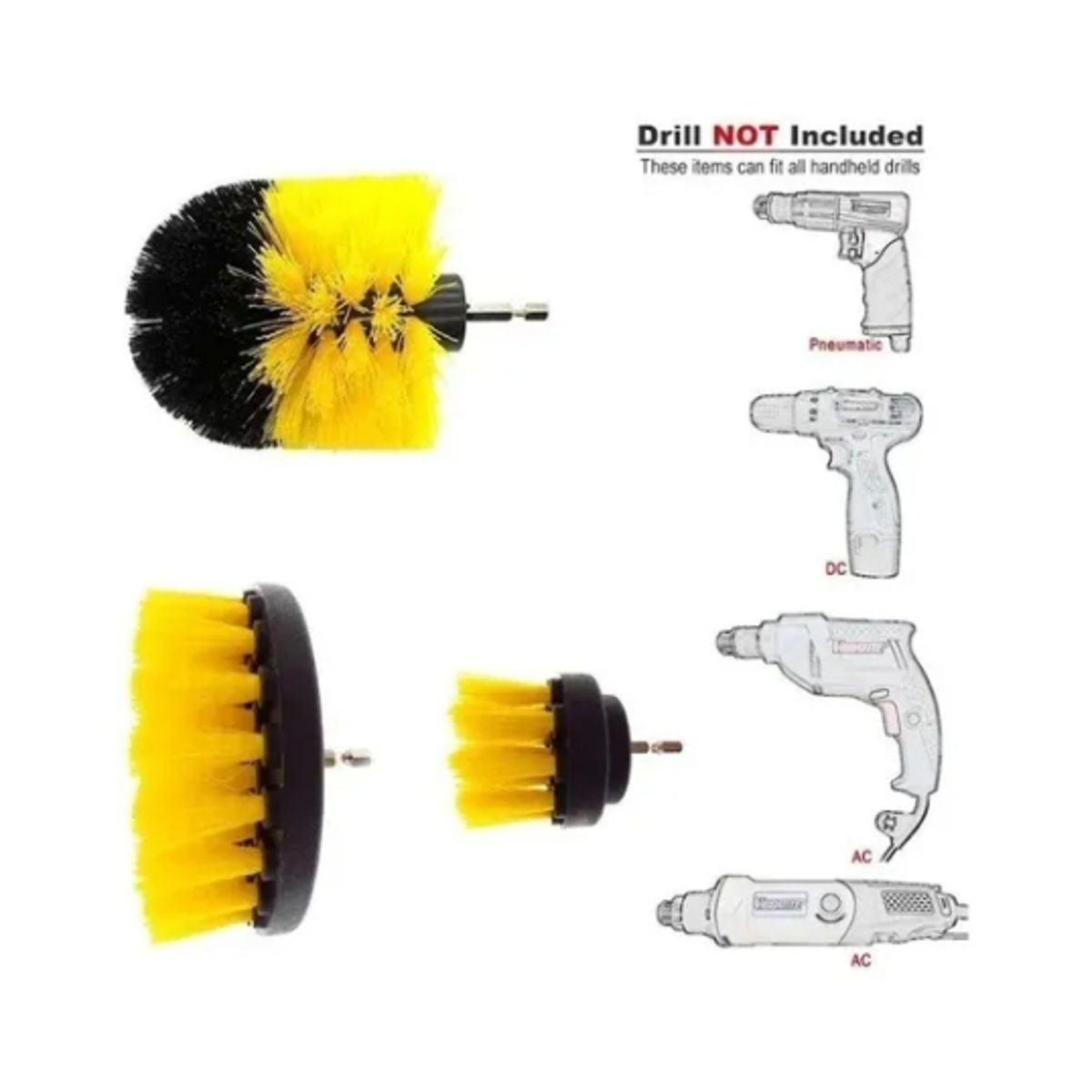 ESHOPANGIE - Set 3 Cepillo Taladro Tapiz Limpieza