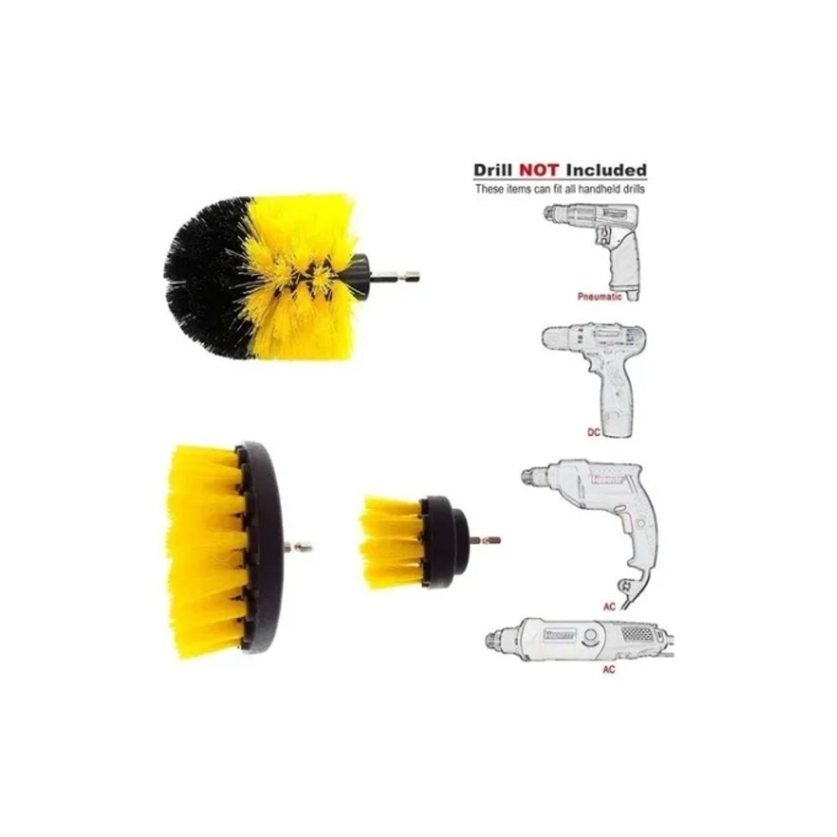 ESHOPANGIE - Set 3 Cepillo Taladro Tapiz Limpieza