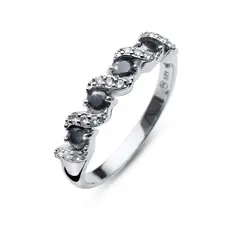 OLIVER WEBER - Anillo Paso 925AG RH CZ black XL